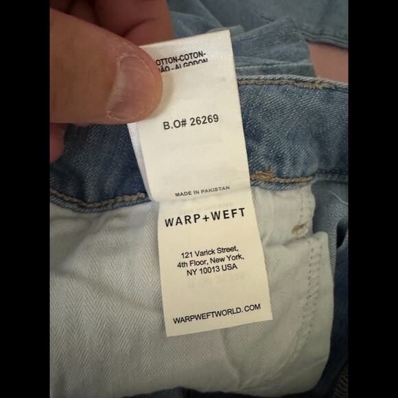 Warp + Weft Skinny High Rise Jeans 14/32 Chambray Stretch Cotton Denim NWT - Picture 15 of 15